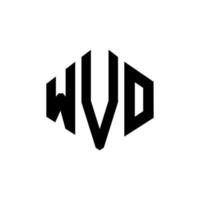 diseño de logotipo de letra wvo con forma de polígono. Diseño de logotipo en forma de polígono y cubo wvo. wvo hexágono vector logo plantilla colores blanco y negro. monograma wvo, logotipo comercial y inmobiliario.