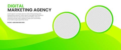 Promotional banner design template for social media shades of white and green vector