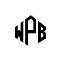 WPB letter logo design with polygon shape. WPB polygon and cube shape logo design. WPB hexagon vector logo template white and black colors. WPB monogram, business and real estate logo.