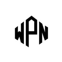 WPN letter logo design with polygon shape. WPN polygon and cube shape logo design. WPN hexagon vector logo template white and black colors. WPN monogram, business and real estate logo.