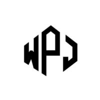 WPJ letter logo design with polygon shape. WPJ polygon and cube shape logo design. WPJ hexagon vector logo template white and black colors. WPJ monogram, business and real estate logo.