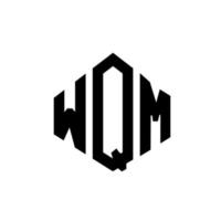 WQM letter logo design with polygon shape. WQM polygon and cube shape logo design. WQM hexagon vector logo template white and black colors. WQM monogram, business and real estate logo.