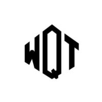 diseño de logotipo de letra wqt con forma de polígono. wqt polígono y diseño de logotipo en forma de cubo. wqt hexágono vector logo plantilla colores blanco y negro. monograma wqt, logotipo empresarial y inmobiliario.