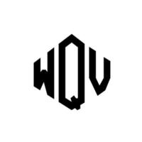 WQV letter logo design with polygon shape. WQV polygon and cube shape logo design. WQV hexagon vector logo template white and black colors. WQV monogram, business and real estate logo.