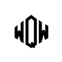 WQW letter logo design with polygon shape. WQW polygon and cube shape logo design. WQW hexagon vector logo template white and black colors. WQW monogram, business and real estate logo.