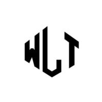 diseño de logotipo de letra wlt con forma de polígono. diseño de logotipo en forma de cubo y polígono wlt. wlt hexágono vector logo plantilla colores blanco y negro. monograma wlt, logotipo comercial e inmobiliario.