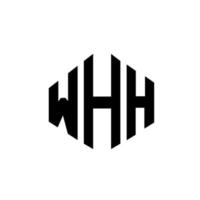 diseño de logotipo de letra whh con forma de polígono. whh polígono y diseño de logotipo en forma de cubo. whh hexágono vector logo plantilla colores blanco y negro. whh monograma, logotipo comercial e inmobiliario.