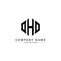 diseño de logotipo de letra dhd con forma de polígono. Diseño de logotipo en forma de cubo y polígono dhd. dhd hexagon vector logo plantilla colores blanco y negro. monograma dhd, logotipo comercial y inmobiliario.