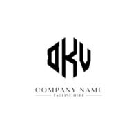 Diseño de logotipo de letra dkv con forma de polígono. Diseño de logotipo en forma de cubo y polígono dkv. Plantilla de logotipo vectorial hexagonal dkv colores blanco y negro. Monograma dkv, logotipo comercial e inmobiliario. vector