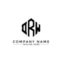 DRW letter logo design with polygon shape. DRW polygon and cube shape logo design. DRW hexagon vector logo template white and black colors. DRW monogram, business and real estate logo.