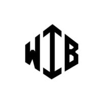 WIB letter logo design with polygon shape. WIB polygon and cube shape logo design. WIB hexagon vector logo template white and black colors. WIB monogram, business and real estate logo.