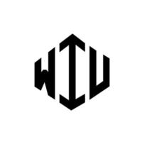 WIU letter logo design with polygon shape. WIU polygon and cube shape logo design. WIU hexagon vector logo template white and black colors. WIU monogram, business and real estate logo.