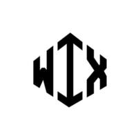 WIX letter logo design with polygon shape. WIX polygon and cube shape logo design. WIX hexagon vector logo template white and black colors. WIX monogram, business and real estate logo.