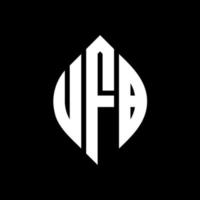 diseño de logotipo de letra de círculo ufb con forma de círculo y elipse. Letras de elipse ufb con estilo tipográfico. las tres iniciales forman un logo circular. vector de marca de letra de monograma abstracto del emblema del círculo ufb.