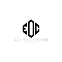 EOC letter logo design with polygon shape. EOC polygon and cube shape logo design. EOC hexagon vector logo template white and black colors. EOC monogram, business and real estate logo.