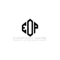 EOP letter logo design with polygon shape. EOP polygon and cube shape logo design. EOP hexagon vector logo template white and black colors. EOP monogram, business and real estate logo.