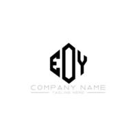 EOY letter logo design with polygon shape. EOY polygon and cube shape logo design. EOY hexagon vector logo template white and black colors. EOY monogram, business and real estate logo.