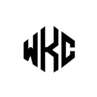 WKC letter logo design with polygon shape. WKC polygon and cube shape logo design. WKC hexagon vector logo template white and black colors. WKC monogram, business and real estate logo.