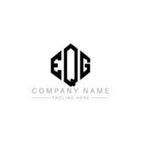 EQG letter logo design with polygon shape. EQG polygon and cube shape logo design. EQG hexagon vector logo template white and black colors. EQG monogram, business and real estate logo.