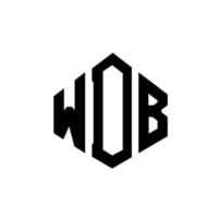 WDB letter logo design with polygon shape. WDB polygon and cube shape logo design. WDB hexagon vector logo template white and black colors. WDB monogram, business and real estate logo.