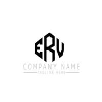 ERV letter logo design with polygon shape. ERV polygon and cube shape logo design. ERV hexagon vector logo template white and black colors. ERV monogram, business and real estate logo.