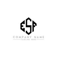 diseño de logotipo de letra esf con forma de polígono. esf polígono y diseño de logotipo en forma de cubo. esf hexágono vector logo plantilla colores blanco y negro. monograma esf, logotipo empresarial y inmobiliario.