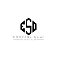 ESO letter logo design with polygon shape. ESO polygon and cube shape logo design. ESO hexagon vector logo template white and black colors. ESO monogram, business and real estate logo.