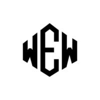 WEW letter logo design with polygon shape. WEW polygon and cube shape logo design. WEW hexagon vector logo template white and black colors. WEW monogram, business and real estate logo.