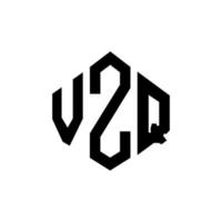 diseño de logotipo de letra vzq con forma de polígono. vzq polígono y diseño de logotipo en forma de cubo. plantilla de logotipo vectorial hexagonal vzq colores blanco y negro. Monograma vzq, logotipo empresarial y inmobiliario. vector