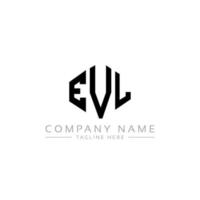 diseño de logotipo de letra evl con forma de polígono. diseño de logotipo en forma de cubo y polígono evl. plantilla de logotipo vectorial hexagonal evl colores blanco y negro. monograma evl, logotipo comercial e inmobiliario. vector