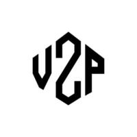 VZP letter logo design with polygon shape. VZP polygon and cube shape logo design. VZP hexagon vector logo template white and black colors. VZP monogram, business and real estate logo.