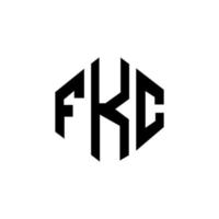FKC letter logo design with polygon shape. FKC polygon and cube shape logo design. FKC hexagon vector logo template white and black colors. FKC monogram, business and real estate logo.