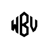 WBV letter logo design with polygon shape. WBV polygon and cube shape logo design. WBV hexagon vector logo template white and black colors. WBV monogram, business and real estate logo.