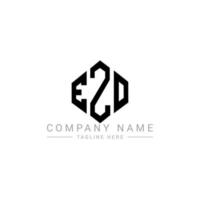 EZO letter logo design with polygon shape. EZO polygon and cube shape logo design. EZO hexagon vector logo template white and black colors. EZO monogram, business and real estate logo.
