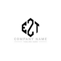 EZT letter logo design with polygon shape. EZT polygon and cube shape logo design. EZT hexagon vector logo template white and black colors. EZT monogram, business and real estate logo.