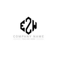 EZW letter logo design with polygon shape. EZW polygon and cube shape logo design. EZW hexagon vector logo template white and black colors. EZW monogram, business and real estate logo.