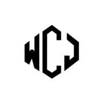 diseño de logotipo de letra wcj con forma de polígono. wcj polígono y diseño de logotipo en forma de cubo. wcj hexágono vector logo plantilla colores blanco y negro. monograma wcj, logotipo empresarial y inmobiliario.