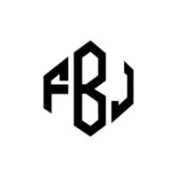 diseño de logotipo de letra fbj con forma de polígono. fbj polígono y diseño de logotipo en forma de cubo. fbj hexagon vector logo plantilla colores blanco y negro. Monograma fbj, logotipo empresarial y inmobiliario.