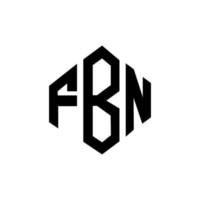 diseño de logotipo de letra fbn con forma de polígono. diseño de logotipo en forma de cubo y polígono fbn. fbn hexagon vector logo plantilla colores blanco y negro. Monograma fbn, logotipo empresarial y inmobiliario.