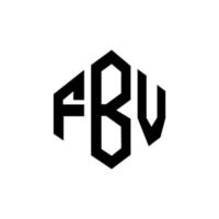 FBV letter logo design with polygon shape. FBV polygon and cube shape logo design. FBV hexagon vector logo template white and black colors. FBV monogram, business and real estate logo.