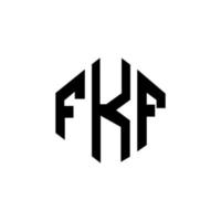 FKF letter logo design with polygon shape. FKF polygon and cube shape logo design. FKF hexagon vector logo template white and black colors. FKF monogram, business and real estate logo.