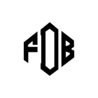 FDB letter logo design with polygon shape. FDB polygon and cube shape logo design. FDB hexagon vector logo template white and black colors. FDB monogram, business and real estate logo.