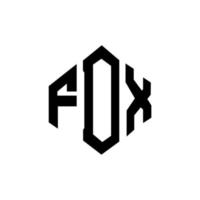 diseño de logotipo de letra fdx con forma de polígono. diseño de logotipo en forma de cubo y polígono fdx. Plantilla de logotipo vectorial hexagonal fdx colores blanco y negro. Monograma fdx, logotipo empresarial y inmobiliario. vector