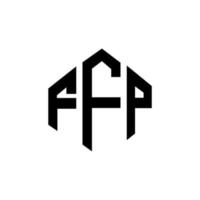 diseño de logotipo de letra ffp con forma de polígono. diseño de logotipo de forma de cubo y polígono ffp. ffp hexágono vector logo plantilla colores blanco y negro. Monograma ffp, logotipo empresarial y inmobiliario.
