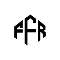 diseño de logotipo de letra ffr con forma de polígono. diseño de logotipo en forma de cubo y polígono ffr. ffr hexágono vector logo plantilla colores blanco y negro. Monograma ffr, logotipo comercial e inmobiliario.