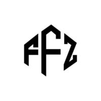 FFZ letter logo design with polygon shape. FFZ polygon and cube shape logo design. FFZ hexagon vector logo template white and black colors. FFZ monogram, business and real estate logo.