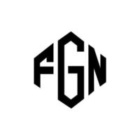 FGN letter logo design with polygon shape. FGN polygon and cube shape logo design. FGN hexagon vector logo template white and black colors. FGN monogram, business and real estate logo.