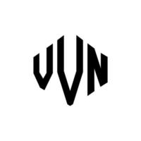 diseño de logotipo de letra vvn con forma de polígono. diseño de logotipo en forma de cubo y polígono vvn. vvn hexágono vector logo plantilla colores blanco y negro. vvn monograma, logotipo comercial e inmobiliario.