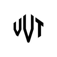 diseño de logotipo de letra vvt con forma de polígono. diseño de logotipo de forma de cubo y polígono vvt. vvt hexágono vector logo plantilla colores blanco y negro. Monograma vvt, logotipo comercial y inmobiliario.