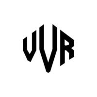 VVR letter logo design with polygon shape. VVR polygon and cube shape logo design. VVR hexagon vector logo template white and black colors. VVR monogram, business and real estate logo.